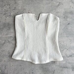 White strapless corset top